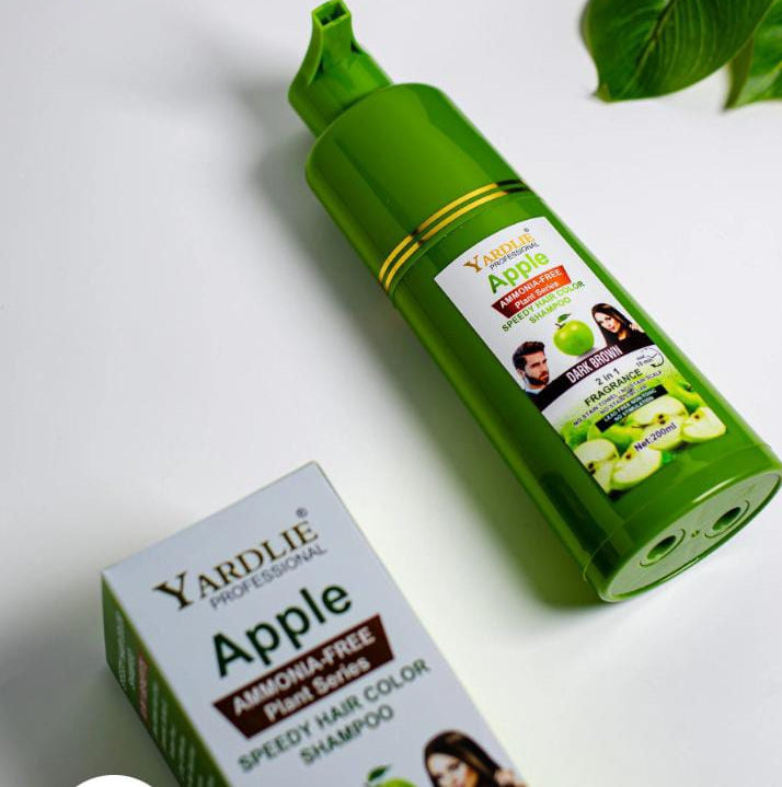 Yardlie Apple Hair Color Shampoo – 2-in-1 Color & Cleanse Formula (400ml Dark Brown )
