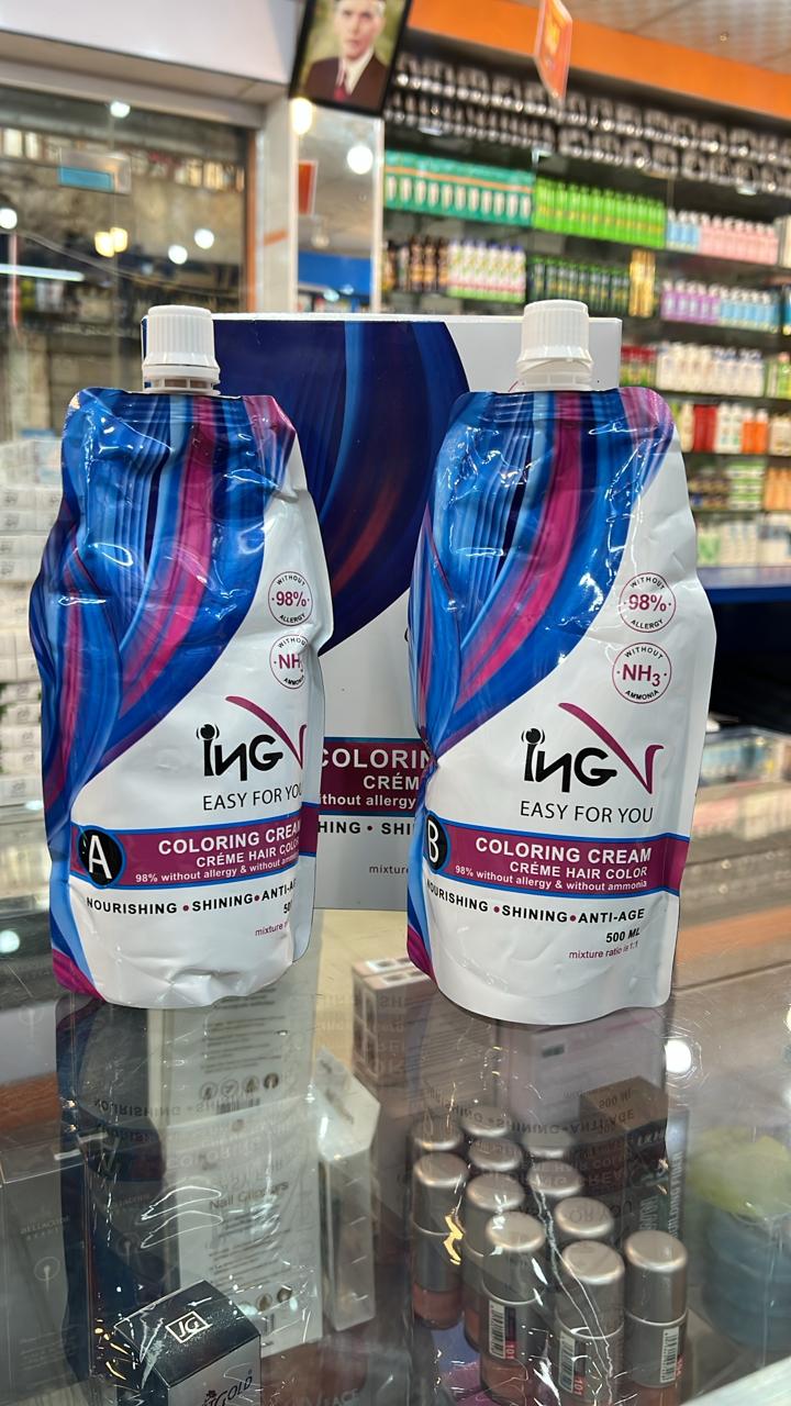 INGV Hair Color Cream  (500ml Color + 500ml Developer)