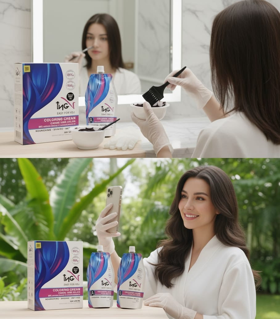 INGV Hair Color Cream  (500ml Color + 500ml Developer)