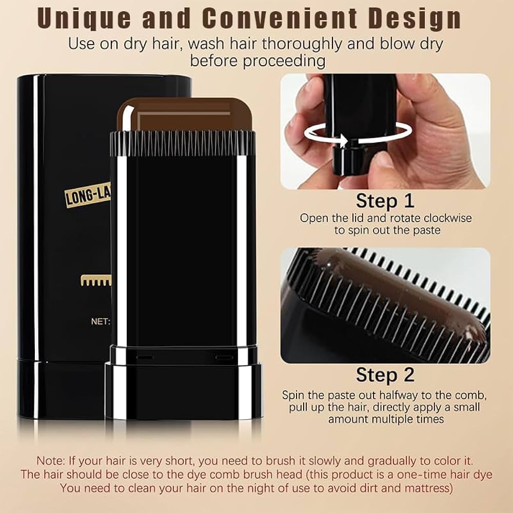 Water And Sweat Proof Hair Comb Dye Long Lasting Easy To Use Safe And Effective Hair Coloring Solution